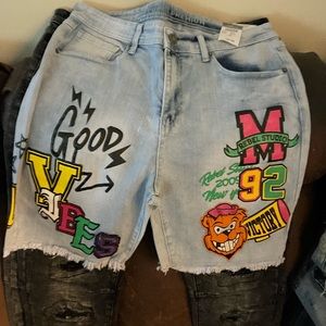 Designer jean shorts